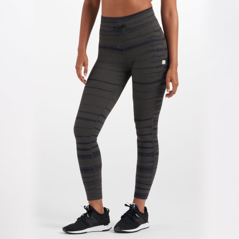 Vuori Black and Gray Striped Leggings